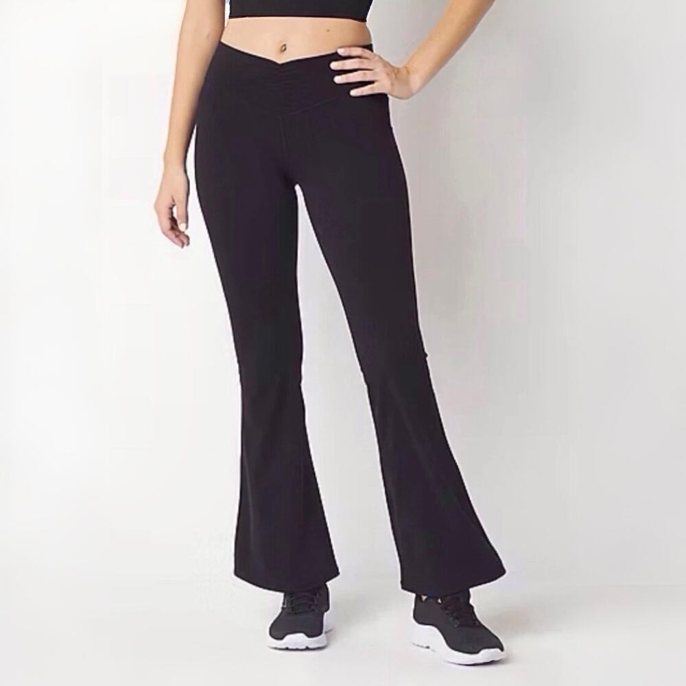 Arizona Mid Rise Active Full Length Flared Leggings